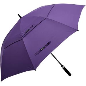 imageG4Free 47546268 Inch Automatic Open Golf Umbrella Oversize Extra Large Double Canopy Vented Windproof Waterproof Stick UmbrellasPurple