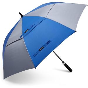 imageG4Free 47546268 Inch Automatic Open Golf Umbrella Oversize Extra Large Double Canopy Vented Windproof Waterproof Stick UmbrellasSapphireGray