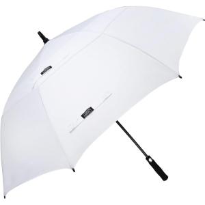 imageG4Free 47546268 Inch Automatic Open Golf Umbrella Oversize Extra Large Double Canopy Vented Windproof Waterproof Stick UmbrellasWhite