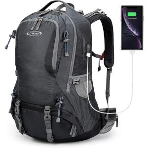 imageG4Free 50L Hiking Backpack Waterproof Daypack Outdoor Camping Climbing Backpack with Rain Cover for Men WomenDark Grey