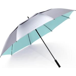 imageG4Free 72 Inch Huge Golf Umbrella UV Protection Auto Open Windproof Umbrella Oversized Extra Large Vented Double Canopy for FamilySilverLake Blue