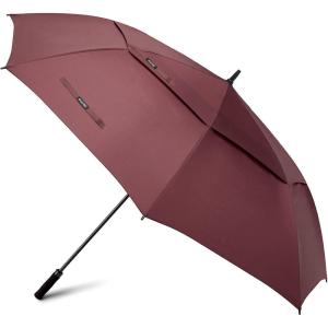 imageG4Free 72 Inch Huge Large Oversize Golf Umbrella Automatic Open Double Canopy Vented Windproof Stick Umbrella 6 Ft Heavy Duty For Outdoor Doorman FamilyBlackWind Red