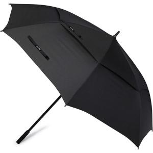 imageG4Free 72 Inch Huge Large Oversize Golf Umbrella Automatic Open Double Canopy Vented Windproof Stick Umbrella 6 Ft Heavy Duty For Outdoor Doorman FamilyBlackBlack