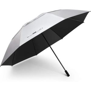 imageG4Free 80 Inch Huge Large Oversize Golf Umbrella Double Canopy Vented Windproof Stick Umbrellas 66 Ft Heavy Duty for Outdoor Doorman FamilySilverBlack