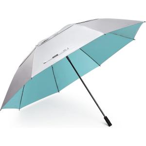 imageG4Free 80 Inch Huge Large Oversize Golf Umbrella Double Canopy Vented Windproof Stick Umbrellas 66 Ft Heavy Duty for Outdoor Doorman FamilySilverLake Blue
