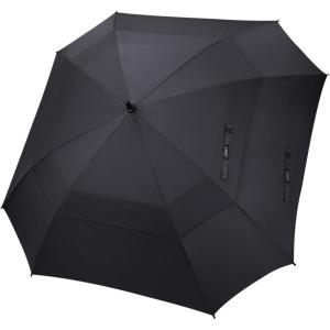 imageG4Free Extra Large Golf Umbrella 6268 inch Square Vented Windproof Auto Open Double Canopy Oversized Stick UmbrellaBlack