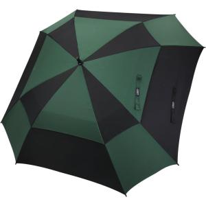 imageG4Free Extra Large Golf Umbrella 6268 inch Square Vented Windproof Auto Open Double Canopy Oversized Stick UmbrellaBlackDark Green