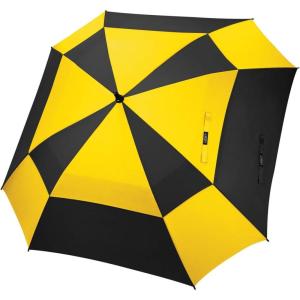 imageG4Free Extra Large Golf Umbrella 6268 inch Square Vented Windproof Auto Open Double Canopy Oversized Stick UmbrellaYellowBlack