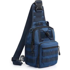imageG4Free Outdoor Tactical Bag Backpack Military Sport Bag Pack Sling Shoulder Backpack Tactical Bag for Every Day CarryDark Blue