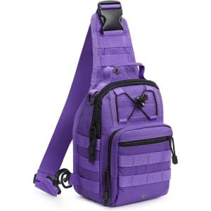 imageG4Free Outdoor Tactical Bag Backpack Military Sport Bag Pack Sling Shoulder Backpack Tactical Bag for Every Day CarryDark Purple