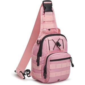 imageG4Free Outdoor Tactical Bag Backpack Military Sport Bag Pack Sling Shoulder Backpack Tactical Bag for Every Day CarryPink