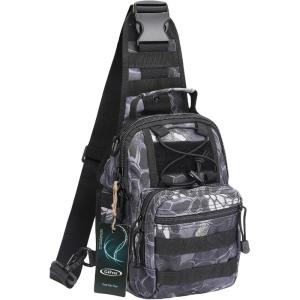 imageG4Free Outdoor Tactical Bag Backpack Military Sport Bag Pack Sling Shoulder Backpack Tactical Bag for Every Day CarryPythons Grain Black