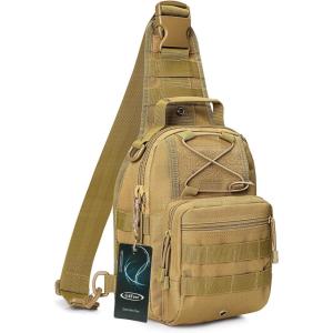imageG4Free Outdoor Tactical Bag Backpack Military Sport Bag Pack Sling Shoulder Backpack Tactical Bag for Every Day CarryTan
