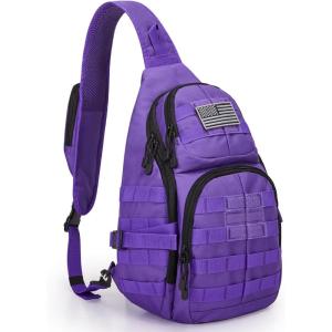 imageG4Free Tactical EDC Sling Backpack Military Rover Shoulder Sling Bag Pack with Pistol Holster for Concealed CarryPurple