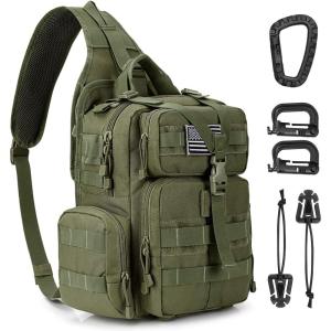 imageG4Free Tactical EDC Sling Bag Backpack with Adjustable Holder Military Shoulder Backpack for MenNew Army Green