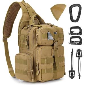 imageG4Free Tactical EDC Sling Bag Backpack with Adjustable Holder Military Shoulder Backpack for MenTan
