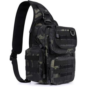 imageG4Free Tactical EDC Sling Bag Pack with Adjustable Holder Sling Shoulder Assault Range BackpackBlackBlack Cp