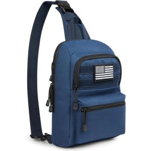 imageG4Free Tactical Sling Bag Backpack EDC Concealed Carry Bag Military Small Crossbody Shoulder Chest PackDark Blue