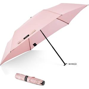 imageG4Free Travel Umbrella Compact Ultralight UPF 50 UV Protection Carbon Fiber Super Slim Small Mini Umbrella Weighs Only 4 ozUltraLight Light Pink