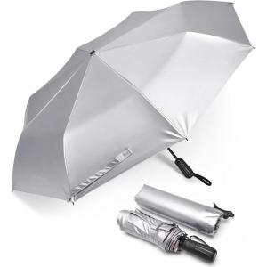 imageG4Free UPF 50 UV Protection Sun Umbrella Double Layer Windproof Compact Travel Umbrella 46 Inch Auto Open ClosePink