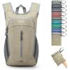 imageG4Free 10L Hiking Backpack Small Travel Hiking Daypack Lightweight Packable Backpack Casual Foldable Shoulder BagBeige