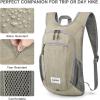 imageG4Free 10L15L Hiking Backpack Lightweight Packable Hiking Daypack Small Travel Outdoor Foldable Shoulder BagBeige