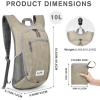 imageG4Free 10L15L Hiking Backpack Lightweight Packable Hiking Daypack Small Travel Outdoor Foldable Shoulder BagBeige