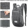 imageG4Free 10L15L Hiking Backpack Lightweight Packable Hiking Daypack Small Travel Outdoor Foldable Shoulder BagBlack