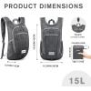 imageG4Free 10L15L Hiking Backpack Lightweight Packable Hiking Daypack Small Travel Outdoor Foldable Shoulder BagBlack