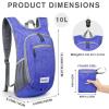 imageG4Free 10L15L Hiking Backpack Lightweight Packable Hiking Daypack Small Travel Outdoor Foldable Shoulder BagBlue
