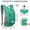 imageG4Free 10L15L Hiking Backpack Lightweight Packable Hiking Daypack Small Travel Outdoor Foldable Shoulder BagGreen