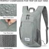 imageG4Free 10L15L Hiking Backpack Lightweight Packable Hiking Daypack Small Travel Outdoor Foldable Shoulder BagGrey