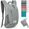 imageG4Free 10L15L Hiking Backpack Lightweight Packable Hiking Daypack Small Travel Outdoor Foldable Shoulder BagGrey