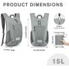 imageG4Free 10L15L Hiking Backpack Lightweight Packable Hiking Daypack Small Travel Outdoor Foldable Shoulder BagGrey