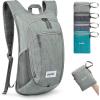 imageG4Free 10L15L Hiking Backpack Lightweight Packable Hiking Daypack Small Travel Outdoor Foldable Shoulder BagGrey