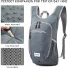 imageG4Free 10L15L Hiking Backpack Lightweight Packable Hiking Daypack Small Travel Outdoor Foldable Shoulder BagGrey Checkered