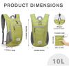 imageG4Free 10L15L Hiking Backpack Lightweight Packable Hiking Daypack Small Travel Outdoor Foldable Shoulder BagLight Green