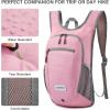 imageG4Free 10L15L Hiking Backpack Lightweight Packable Hiking Daypack Small Travel Outdoor Foldable Shoulder BagPink Checkered