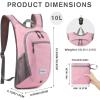 imageG4Free 10L15L Hiking Backpack Lightweight Packable Hiking Daypack Small Travel Outdoor Foldable Shoulder BagPink Checkered