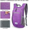 imageG4Free 10L15L Hiking Backpack Lightweight Packable Hiking Daypack Small Travel Outdoor Foldable Shoulder BagPurple