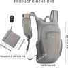 imageG4Free 15L Hiking Daypack Lightweight Travel Backpack Packable Outdoor Casual Foldable Shoulder Bag BlackGrey