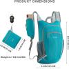 imageG4Free 15L Hiking Daypack Lightweight Travel Backpack Packable Outdoor Casual Foldable Shoulder Bag BlackPeacock Blue