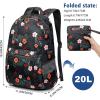 imageG4Free 20L Lightweight Packable Backpack Travel Hiking Daypack Foldable Backpack for Men WomenBflower Black