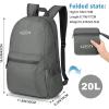 imageG4Free 20L Lightweight Packable Backpack Travel Hiking Daypack Foldable Backpack for Men WomenGrey Update