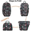 imageG4Free 40L Lightweight Packable Hiking Backpack Waterproof Travel DaypackBlack Base Floral