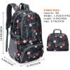 imageG4Free 40L Lightweight Packable Hiking Backpack Waterproof Travel DaypackBlack Base Floral