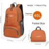 imageG4Free 40L Lightweight Packable Hiking Backpack Waterproof Travel DaypackOrange