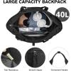 imageG4Free 40L Packable Backpack Waterproof Tote Bag Convertible Large Lightweight Hiking Backpack Travel Casual Daypack for Maen WomenBlackBlack