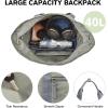imageG4Free 40L Packable Backpack Waterproof Tote Bag Convertible Large Lightweight Hiking Backpack Travel Casual Daypack for Maen WomenBlackGrey