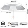 imageG4Free 46 Inch UPF 50 UV Protection Large Travel Umbrella with Wooden Handle 12 Fibreglass Ribs Super Windproof Sun Blocking Folding Umbrella Auto Open CloseBlack